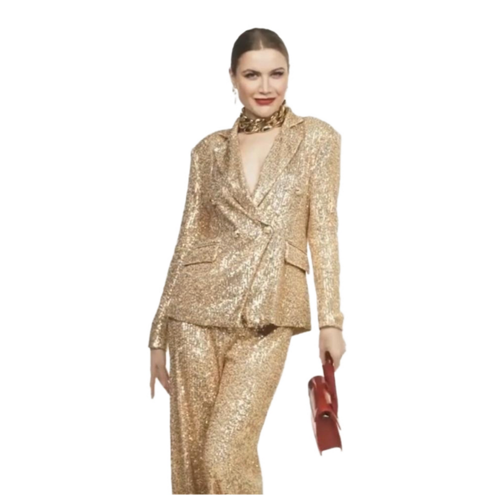 Alexia Admor Size 6 Abbie Blazer Gold Sequins - Picture 8 of 11